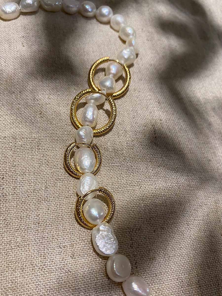 Snake Skin Ohrringe Small Gold-Shopicrush