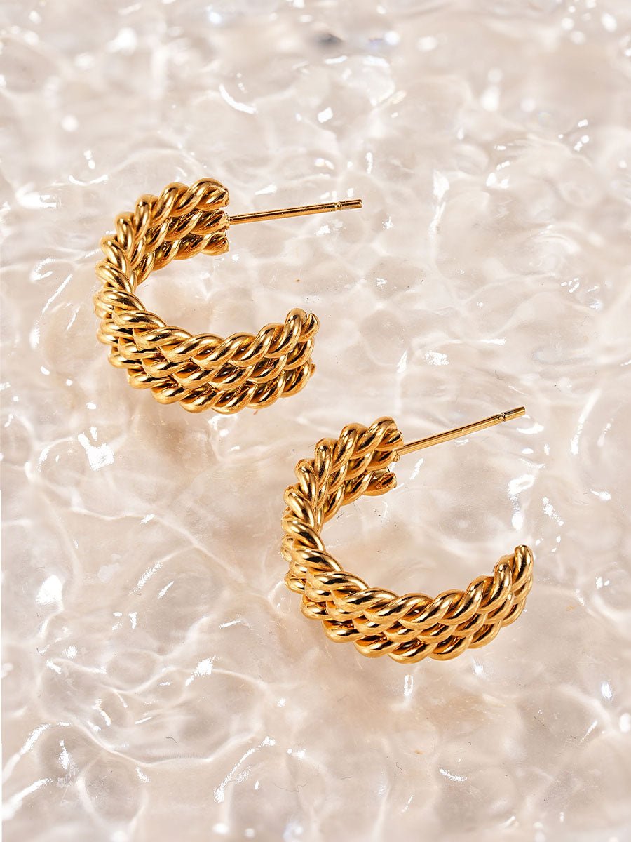 Triple Twist Ohrringe Gold-Shopicrush